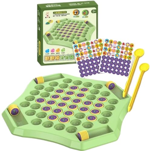 Schachspiele, Cartoon Animal Flip Memory Game mit 52 Löchern, Plastikschachbrettspiel mit 58 Runden Schach und 2 Schachstiften, Bildungsbrettspiele für Kindergartenversammlung, Schachbrett Gam von Comebachome