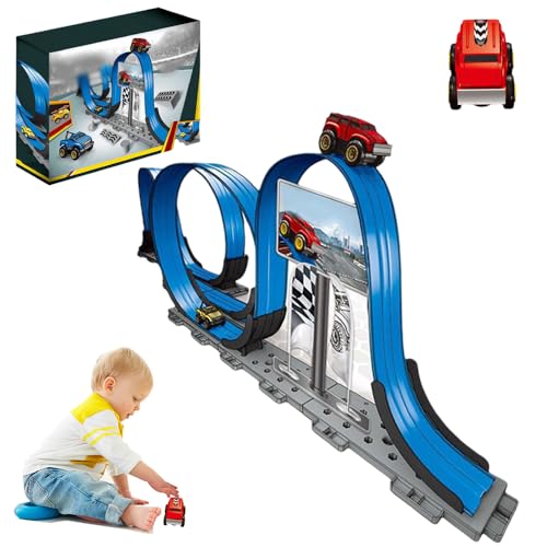 Anti Gravity Car & Track Set, 2024 Neu Anti Schwerkraft Track Builder Auto Spielzeug, Auto mit Eisenbahn ab 3 4 5 6 Jahre Junge Mädchen, Cars Autorennbahn für Kinder Geschenk (Angriffsversion) von ComedyKing