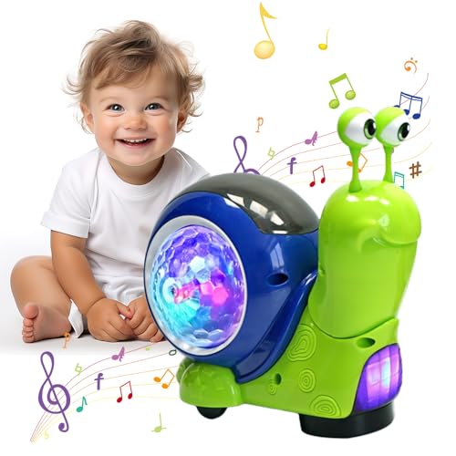 Baby Krabbel Spielzeug 6-18 Monate, Pädagogisches Spielzeug Baby, Schnecke Krabbelspielzeug mit Lichter und Musik, Lustige Krabbel Spielzeug, Krabbelspielzeug Baby Weihnachten Geschenke (Grün) von ComedyKing