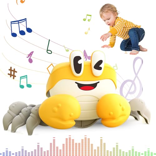 Krabbe Baby Spielzeug, Kinderspielzeug ab 1 2 3 Jahr, Spielzeug Junge Mädchen für 6-12 Monate Krabbelspielzeug Baby Geschenke, Krabbelspielzeug Baby, Crawling Crab Baby Toys Geschenke (Gelb) von ComedyKing