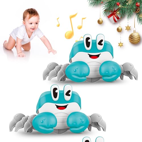 Krabbe Baby Spielzeug, Kinderspielzeug ab 1 2 3 Jahr, Spielzeug Junge Mädchen für 6-12 Monate Krabbelspielzeug Baby Geschenke, Krabbelspielzeug Baby, Crawling Crab Baby Toys Geschenke (Grün*2) von ComedyKing