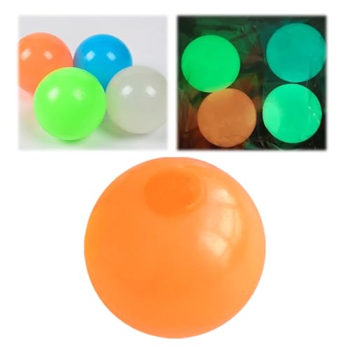 Magie Decke Ball, 2025 Neuest Nachtlicht Kleber Hüpfball, Stressball Squeeze Toys, Magie Decke Ball, Mitgebsel Kindergeburtstag 10 Jahre (Orange) von ComedyKing