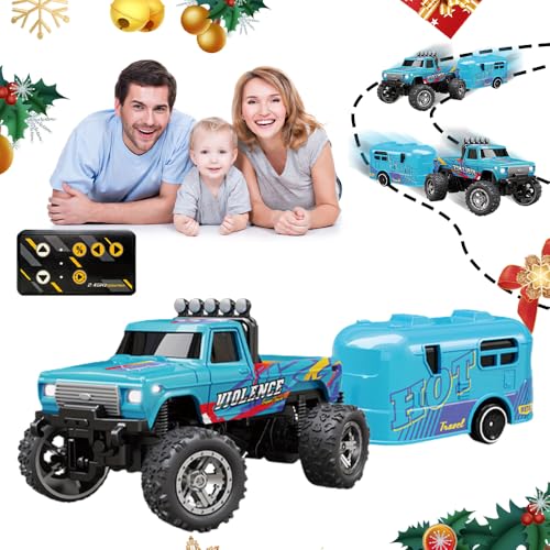 Mini RC Monster Truck, 1:64 RC Auto Crawler, Ferngesteuertes Auto, Monstertruck Ferngesteuert, 4WD Monster Truck Ferngesteuert, Monster Truck Ferngesteuert für Kinder Erwachsene (Blau 1) von ComedyKing