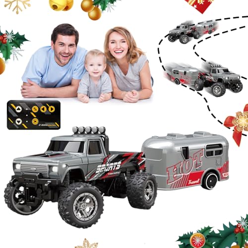 Mini RC Monster Truck, 1:64 RC Auto Crawler, Ferngesteuertes Auto, Monstertruck Ferngesteuert, 4WD Monster Truck Ferngesteuert, Monster Truck Ferngesteuert für Kinder Erwachsene (Grau) von ComedyKing