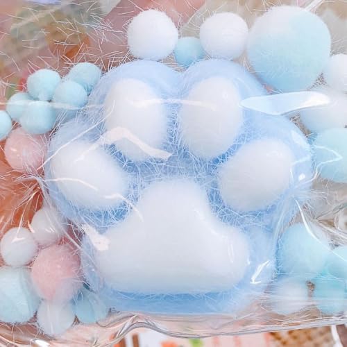 Squeeze Spielzeug, 10cm Katzenpfoten Quetschspielzeug mit Bällen Lustig, Cat Paw Anti Stress Ball, Sensory Toys, Funny Squeeze Antistressball Erwachsene, Squishy Toy (Blau) von ComedyKing