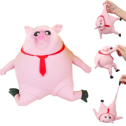 Stress Schwein Stress Spielzeug, Piggy Squeeze Toy, Antistress Spielzeug, Anti Stress Schwein Rosa, Kreatives Dekompressions Piggy, Fidget Toys für Kinder Erwachsener (L) von ComedyKing