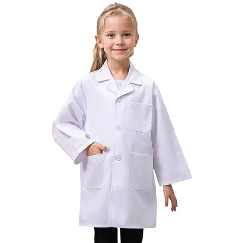 Arztkittel Kinder Kittel Baumwolle Laborkittel für Kinder Junge Mädchen Chemie Kittel Labormantel Langarm Medizin Laborkittel Weiß Kostüm Doktor Mantel Kinder für Schüler Studium Labor Arztkittel Kinder Kittel Baumwolle Laborkittel für Kinder Junge Mädchen Chemie Kittel Labormantel Langarm Medizin Laborkittel Weiß Kostüm Doktor Mantel Kinder für Schüler Studium Labor von Comioke