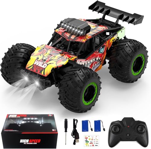 Comius Sharp Ferngesteuertes Auto, 20 km/h und 2,4GHz, 1:18 Ferngesteuerter Monstertruck mit 2 Scheinwerfer und 2 Batterien, Drift RC Car für für Anfänger, Ideal für ab 6 7 8 9 10 11 12 Jahre von Comius Sharp