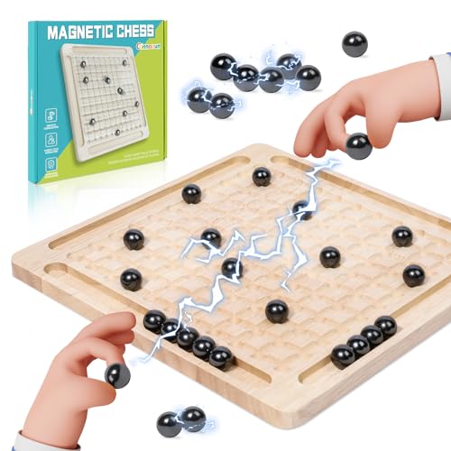 Magnetisches Schachspiel, Commodum Magnetisches Kinderschachspielzeug, Kampfschach Mit Magneteffekt, Tragbares Schachbrett für Familientreffen &Camping, Magnetisches Schachspiel für Kinder& Erwachsene von Commodum