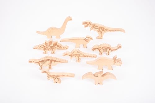 TickiT 74061 Dinosaur Wooden Blocks - Building Blocks - Dinosaur Blocks - Holzspielzeug - Stacking Toys von Commotion ltd