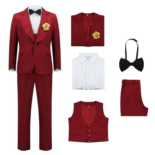 Betelgeuse Kostüme für Herren, Rot, Hochzeit, Anzug, Käfer, Film, Cosplay, Blazer, Gothic-Outfits, Halloween-Uniform, Typ 2, 3XL von Comnfgl