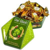 Geschenkdose "Viel Glück" mit 9 Pralinen, 97g von Confiserie Heidel