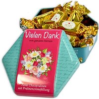 Geschenkdose "Vielen Dank" mit 9 Pralinen, 97g von Confiserie Heidel