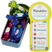 Geschenkdose "Wünschebox" mit 7 Pralinen, 75g von Confiserie Heidel