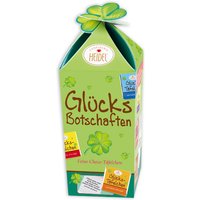 "Glücksbotschaften", 15 Schokotäfelchen mit Sprüchen, 75g von Confiserie Heidel