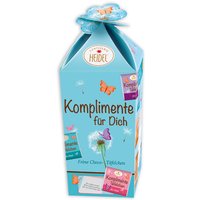 "Komplimente für dich", 15 Schokotäfelchen mit Sprüchen, 75g von Confiserie Heidel