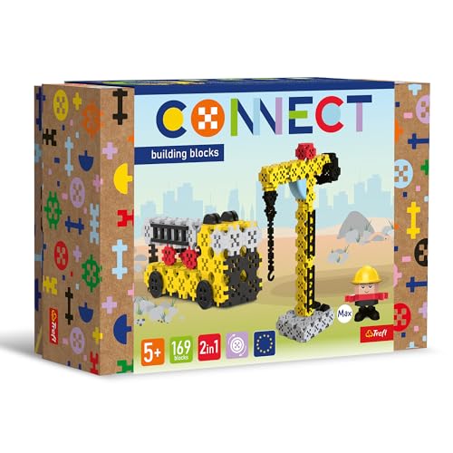 Connect 61971 Set 2in1, Kran/HDS-Kran-169 Elemente: 164 Figur 5 Bausteine, Kreatives Spielzeug für Erwachsene und Kinder ab 5 Jahren, Mehrfabrig von Connect