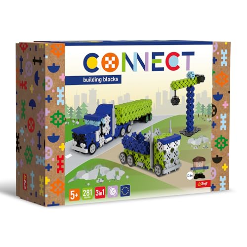 Connect 61977 Set 3in1, LKW/Baustelle-2781 Elemente: 276 Figur 5 Bausteine, Kreatives Spielzeug für Erwachsene und Kinder ab 5 Jahren, Mehrfabrig von Connect