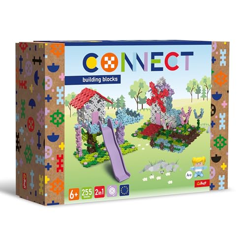 Connect Trefl Bausteine Set 2in1, Baumhaus/Windmühle - 255 Elemente: 250 Bausteine + Figur 5 Bausteine, Kreatives Spielzeug für Erwachsene und Kinder ab 6 Jahren von Connect