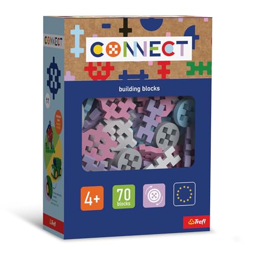 Connect Trefl Bausteine Set Basic Girl - 70 Bausteine in Verschiedenen Formen, Kreatives Spielzeug für Erwachsene und Kinder ab 4 Jahren von Connect