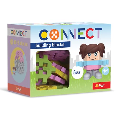 Connect Trefl Bausteine Set Pocket Girl, Bea - 35 Elemente: 30 Bausteine + Figur 5 Bausteine, Kreatives Spielzeug für Erwachsene und Kinder ab 4 Jahren von Connect