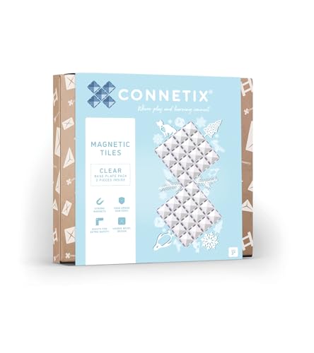 CONNETIX Magnetische Fliesen Klar Grundplatten-Pack, 2 Stück von Connetix