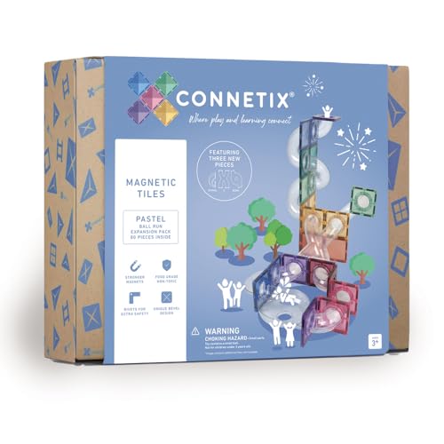 CONNETIX Magnetische Fliesen Pastell Ball Run Packen, 80 Stück von Connetix