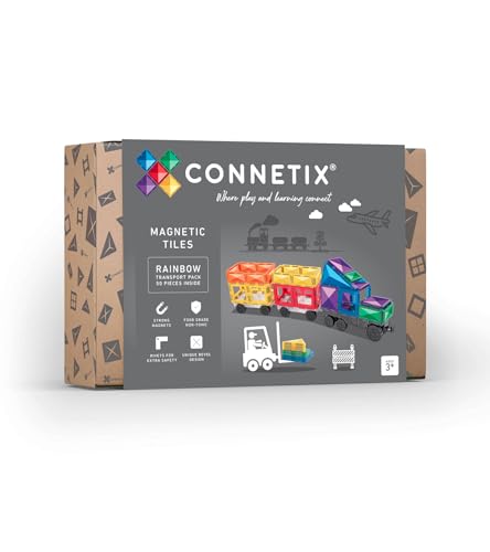 CONNETIX Magnetische Fliesen Regenbogen Transportieren Packen, 50 Stück von Connetix