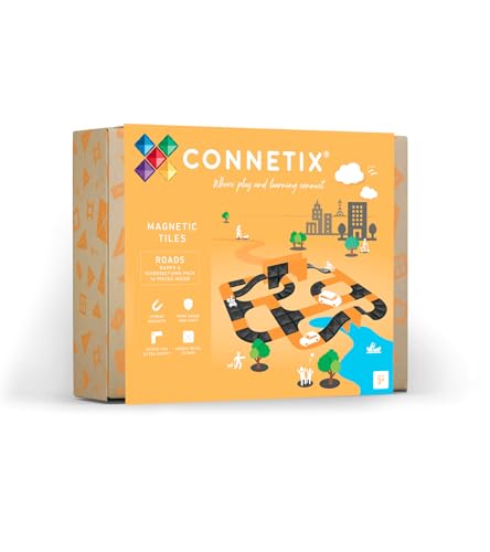 CONNETIX Magnetische Fliesen Straßen Rampen & Kreuzungen Pack 16 Stück von Connetix