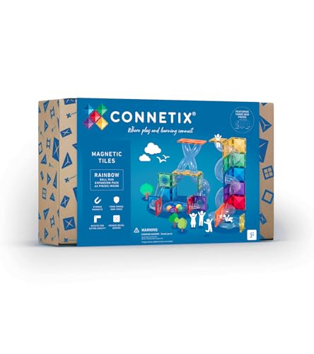 CONNETIX Magnetische Fliesen Regenbogen Ball Run Packen, 66 Stück von Connetix