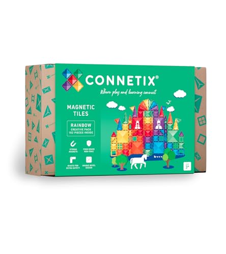 CONNETIX Magnetische Fliesen Regenbogen Kreativpaket, 102 Stück von Connetix