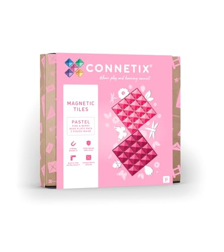 CONNETIX Magnetische Fliesen Pastell Rosa und Beere Grundplatten-Pack, 2 Stück von Connetix