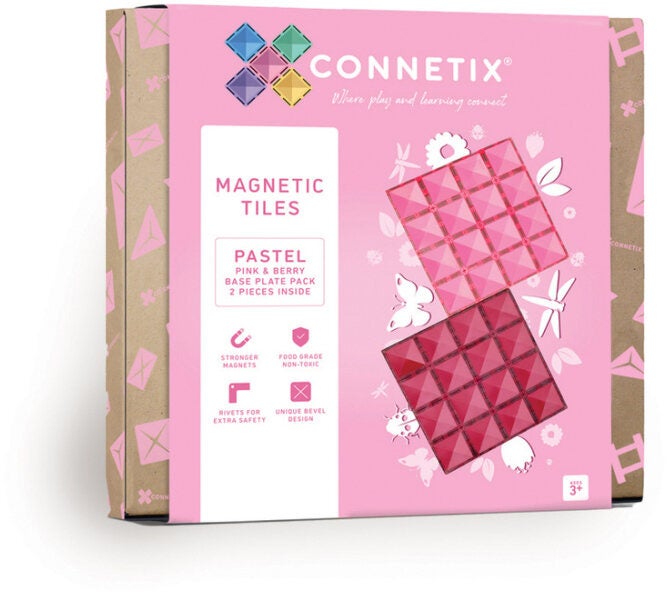 Connetix Bausatz Pastel Pink &  Berry Base Plate 2 Teile von Connetix