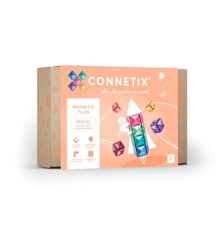 CONNETIX Magnetische Fliesen Pastell Quadrat Packen, 40 Stück von Connetix