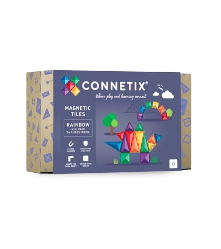 CONNETIX Magnetische Fliesen Regenbogen Minipackung, 24 Stück von Connetix