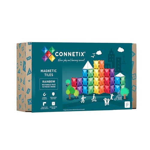 CONNETIX Magnetische Fliesen Regenbogen Rechteck Packen, 18 Stück von Connetix