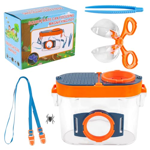 Connextion Insekt Viewer Box, Lupe Insekten Sammelbox, 4.5X Lupendose, Kinder Becherlupen Entdecker Set, Outdoor Bug Catcher Container Pädagogische Erkundungstool für Kinder Jungen Mädchen von Connextion