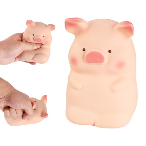 Stress Schwein Stress Spielzeug, Schweine Quetschspielzeug, Kreatives Dekompressions Piggy, Squishy Squeeze Spielzeug, Stressspielzeug Schwein, Anti Stress Schwein Rosa für Erwachsene und Kinder von Connextion