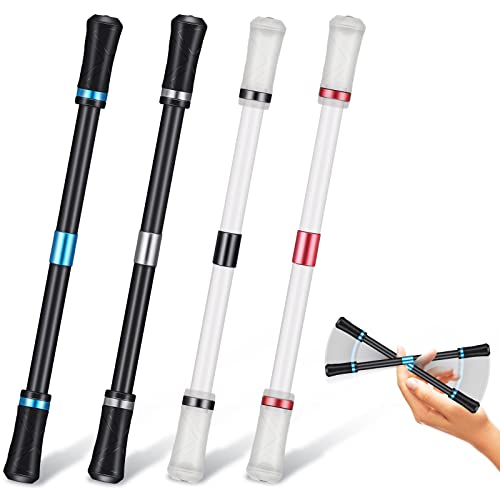 4 Stück Penspinning Stift Spinning Pen Rolling Finger Rotationsstifte Rutschfest Glasur Drehen Stift Rotierend Kugelschreiber für Studenten Unterhaltung ,Weiß und Schwarz(Keine Nachfüllung des Stifts) von Containlol