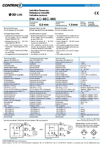 Contrinex Induktiver Sensor M8 nicht bündig PNP DW-AD-613-M8-245 von Contrinex