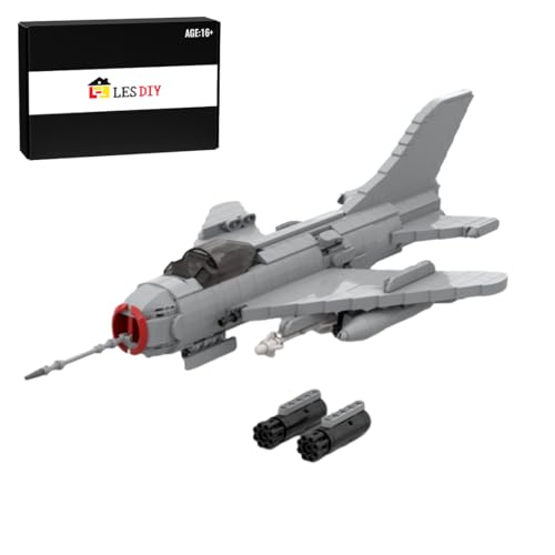 ControlCraze Kinder，Mehrzweck-Flugzeugmodell zum Zusammenbauen mit Blöcke，MOC-159149 MiG-19S Kampfflugzeug - Militärthema Bauklotzset，702 Teile von ControlCraze