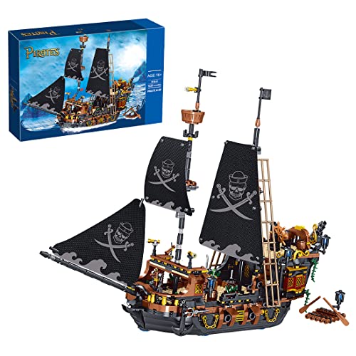 ControlCraze Kinder,Piratenschiff Bausteine Set, Piratenschiff Klemmbausteine, Segelschiff Modellbausatz, Schiff Spielzeug Geschenke für Erwachsene und Jungen-1328 Teile von ControlCraze