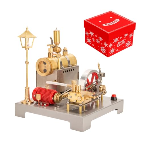 ControlCraze Kinder，SE-02 Dampfmaschine Modell Bausatz, Vollmetall Reversible Horizontale Stationäre Dampfmaschine mit Generator und Straßenlaterne Kit(100PCS) von ControlCraze