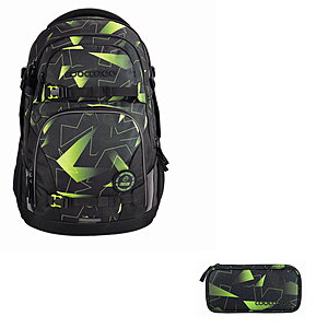 Coocazoo PORTER Lime Flash Schulrucksack Set 2tlg von Coocazoo