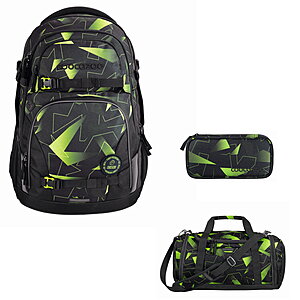 Coocazoo PORTER Lime Flash Schulrucksack Set 3tlg von Coocazoo