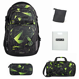 Coocazoo PORTER Lime Flash Schulrucksack Set 5tlg von Coocazoo