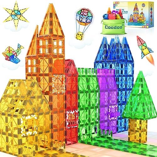 60magnetische Bausteine,Kinderspielzeug,STEM-Magnetblöcke,sensorisches Spielzeug, Kinderspiele, Magnet-Bauspielzeug für 3+ Jahre alte Jungen und Mädchen,Vorschul-, Kindergarten- und Kleinkindspielzeug von Coodoo