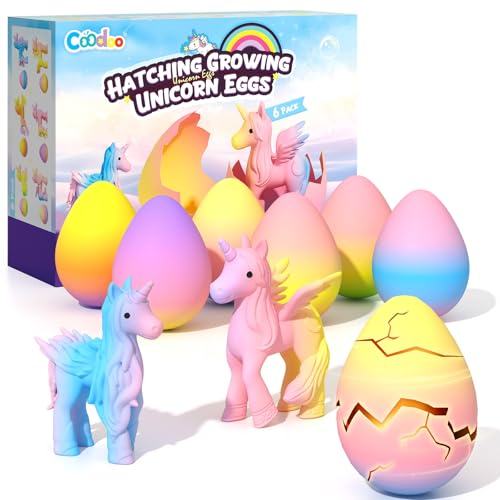 Einhorn Schlüpft Regenbogeneier für Kinder - 6er Pack Einhorn Geschenke für Mädchen & Jungen, Geburtstags- und Ostern Geschenke für Kinder ab 3 Jahren - Mädchengeschenke für 3 4 5 6 7 8 Jahre von Coodoo