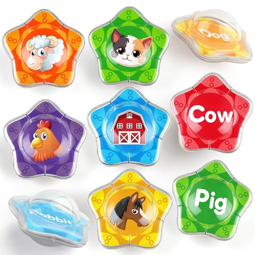 Coogam Schwimmbadspielzeug für Kleinkinder, 12pcs Farm Animal Badewanne-Spielzeug-Set, Montessori Bildungsaktivitäten Lernen Schwimmbad Dusche Strandspielzeug für Kinder im Vorschulalter 2 3 45 Jahre von Coogam