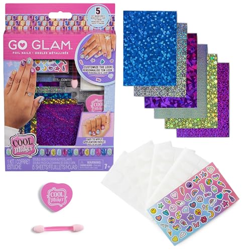 Cool MAKER Go Glam Foliennägel Set - mit 6 schimmernden Folien und Nagelaufklebern für 5 selbst designte Maniküren, für Kinder ab 7 Jahren von Cool MAKER